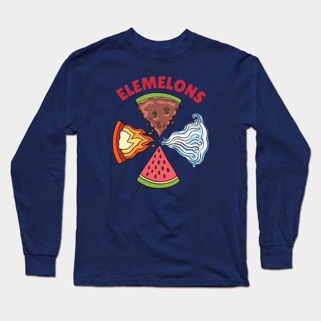 Watermelon Elements Long Sleeve T-Shirt by Safdesignx